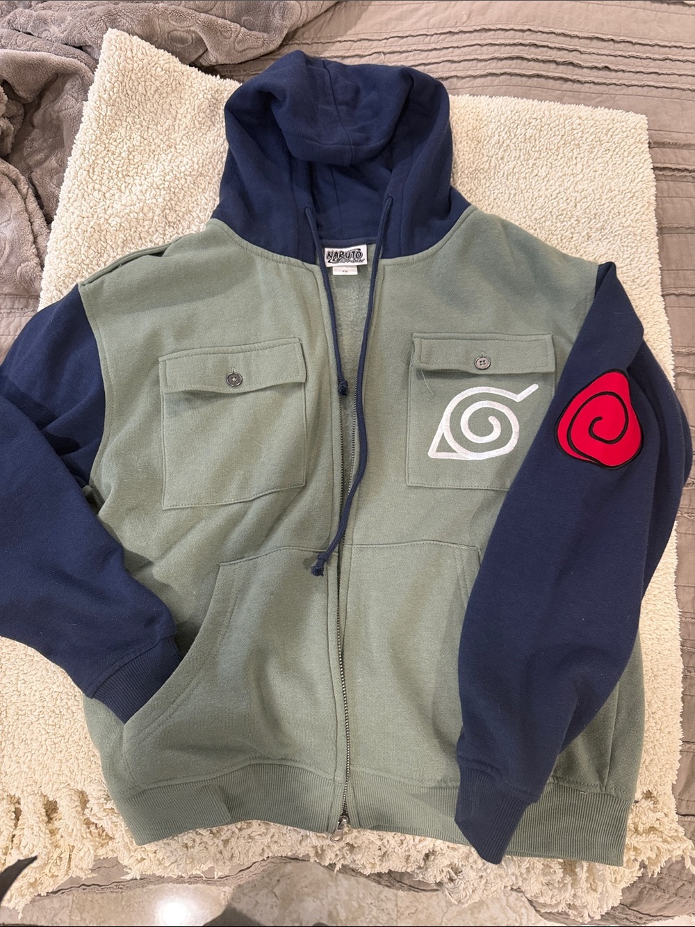 Naruto Shippuden Kakashi Cosplay Full Zip Hoodie Ripple Junction  embroidered